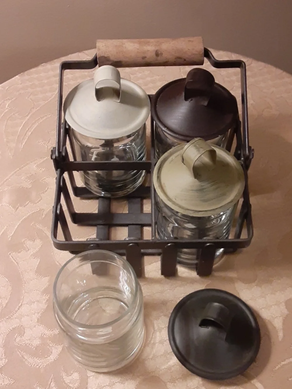 Condiment & Spice Jar & Caddy Set